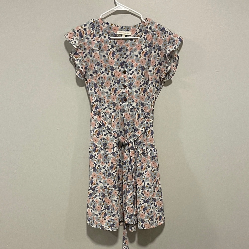 Monteau Blue and Pink Floral Dress